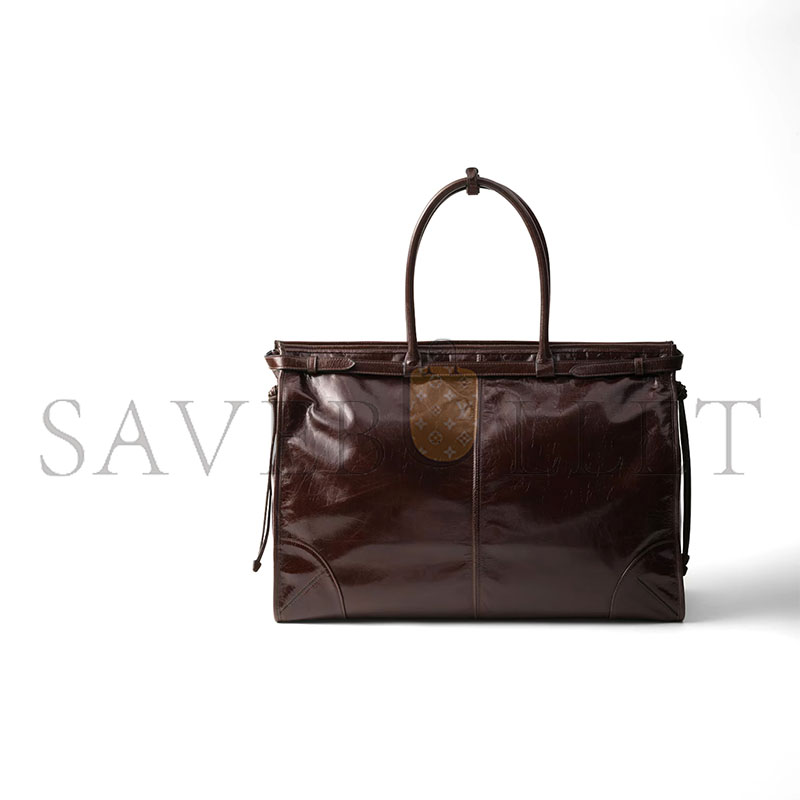 Pra*a bonnie leather tote bag 1ba439 (42*30*12cm)